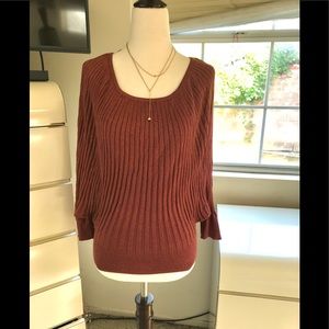 Ribbed batwing sweater